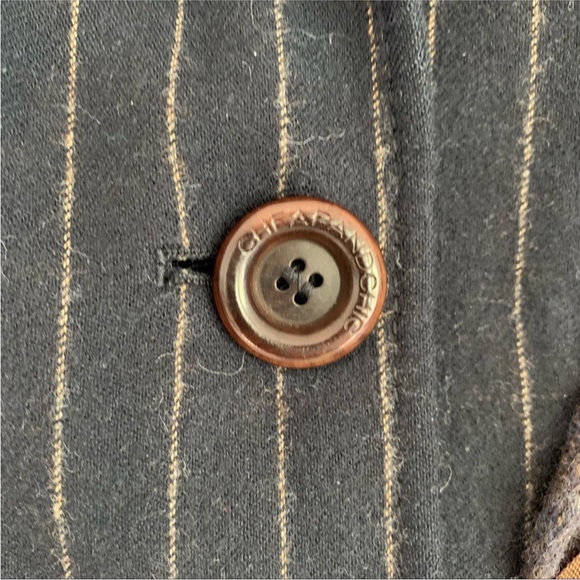 MOSCHINO BLACK BLAZER WITH BURG ANDY BROWN PINSTRIPE VELVET RIBBON BOW TRIM - Picture 11 of 16